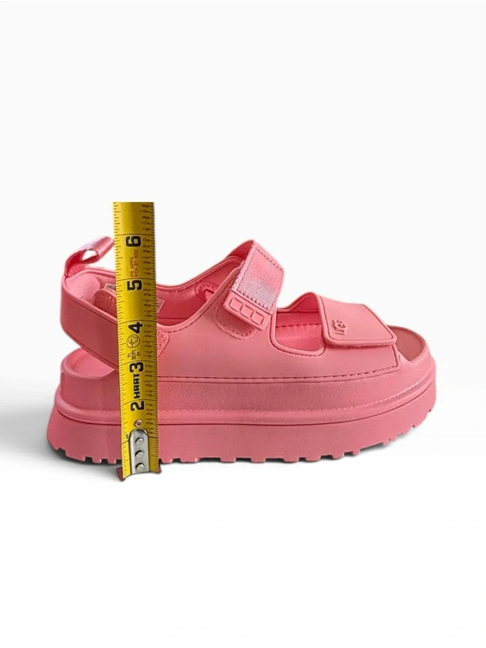 UGG Goldenglow Women's Pink Platform Sandals Adjustable Strap Size 8 NWT